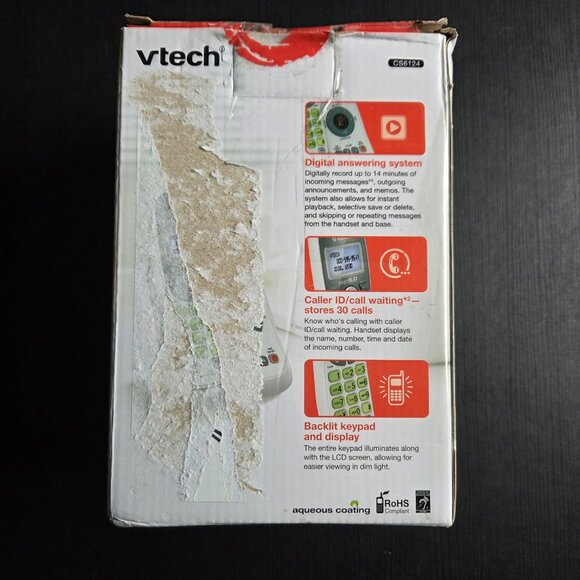 VTECH CS6124 DECT 6.0 CORDLESS PHONE W/ ANSWERING SYSTEM/CALLER ID/WAITING WHITE - Picture 4 of 6